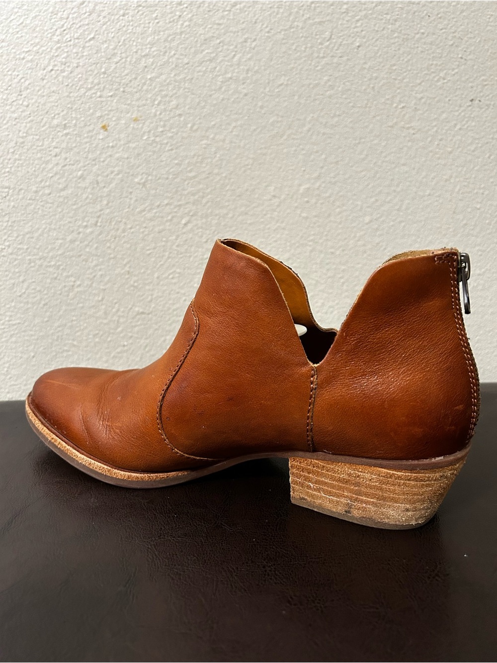 Kork-Ease Rubi Rum Tan Cognac - size 8.5M Women’s Leather Boot Heel Back zipper - Picture 3 of 10